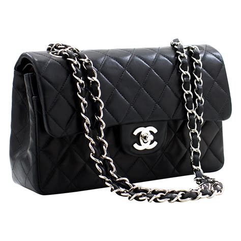 chanel purse black and silver|classic black chanel purse.